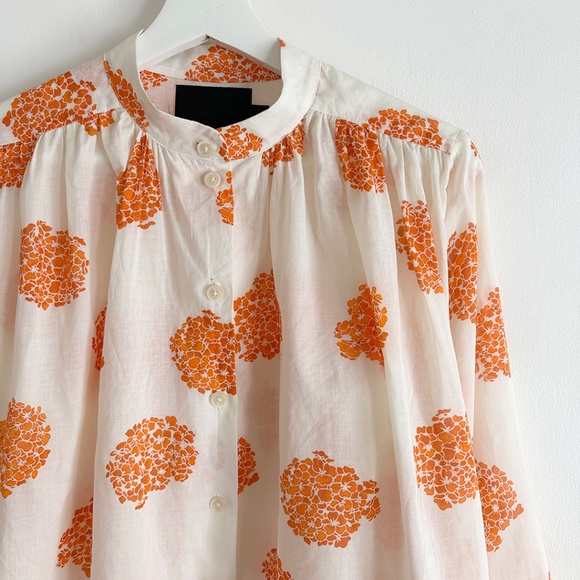 No.6 hydrangea floral print cotton quinn blouse shirt top 2 S - Picture 4 of 12